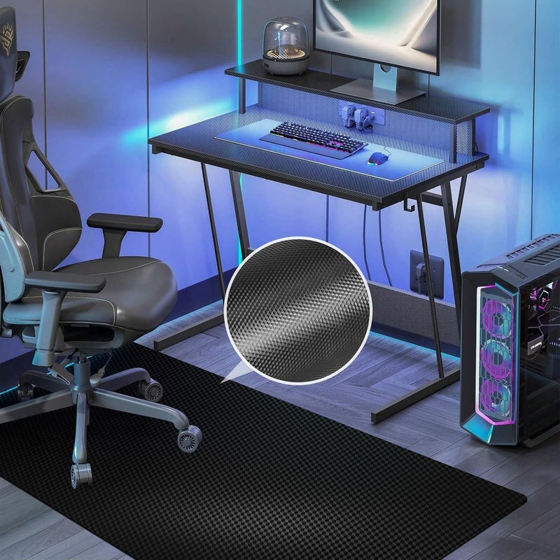 KEYDOL 30"x 48" Chair Mat for Hard Floors, Durable Office Chair Mat for Tile &Laminate Floor, Easy to Clean Desk Floor Mats for Hard Floors, 3D Carbon Fiber Pattern Floor Protector,Waterproof Office Mat - Image 1